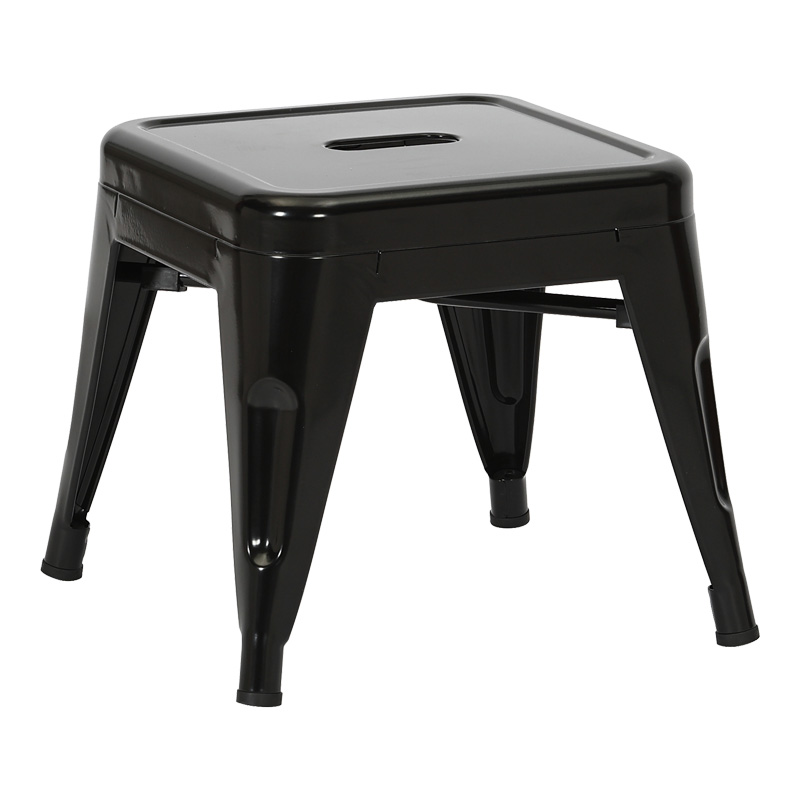 Stool Utopia pakoworld metal in black color 35x35x31cm