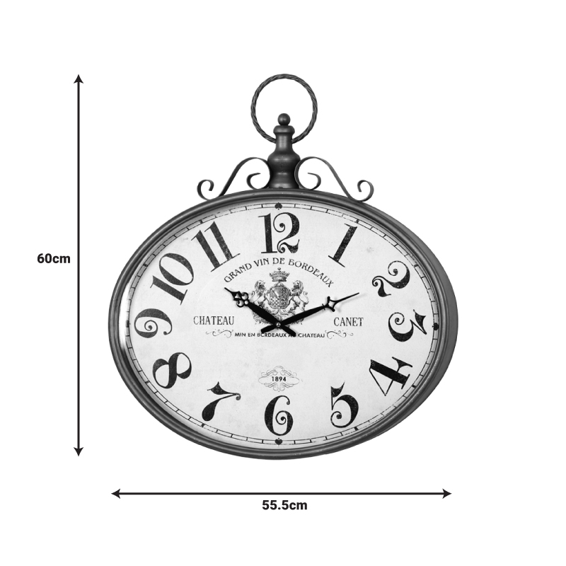 Wall clock Krepi Inart metal in brown shade 55.5x6.5x60cm Wall clock Krepi Inart metal in brown shade 55.5x6.5x60cm
