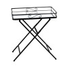 Joene Inart foldable table black metal-mirror glass 60x38x68cm