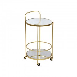 Sieni Inart trolley bar gold metal-mirror glass D39.5x74.5cm Sieni Inart trolley bar gold metal-mirror glass D39.5x74.5cm