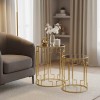 Side tables set of 2 Sieni Inart gold metal-mirror glass