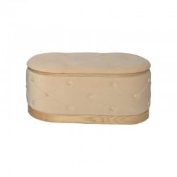 Royel Inart chest stool set of 2 velvet in black and beige shade Royel Inart chest stool set of 2 velvet in black and beige shade