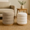 Pance Inart stool set of 2 boucle fabric in beige and white shade