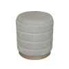 Pance Inart stool set of 2 boucle fabric in beige and white shade