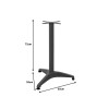 Βάση τραπεζιού Oiseau pakoworld μεταλλική σε μαύρη απόχρωση 45x45x72εκ