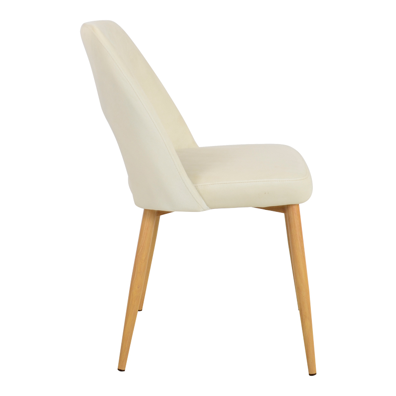 Murde chair pakoworld beige velvet and metal legs in a natural shade 48.5x61x89cm Murde chair pakoworld beige velvet and metal legs in a natural shade 48.5x61x89cm