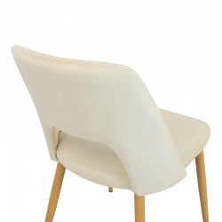 Murde chair pakoworld beige velvet and metal legs in a natural shade 48.5x61x89cm Murde chair pakoworld beige velvet and metal legs in a natural shade 48.5x61x89cm