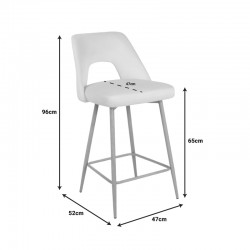 Bar stool Murde pakoworld black velvet and black metal legs 47x52x96cm Bar stool Murde pakoworld black velvet and black metal legs 47x52x96cm