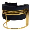 Roblu pakoworld armchair gold metal and velvet in black shade 72x77.4x70cm