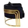 Roblu pakoworld armchair gold metal and velvet in black shade 72x77.4x70cm