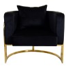 Roblu pakoworld armchair gold metal and velvet in black shade 72x77.4x70cm