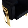 Roblu pakoworld armchair gold metal and velvet in black shade 72x77.4x70cm