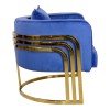 Roblu pakoworld armchair gold metal and velvet in blue shade 72x77.4x70cm