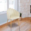 Briella armchair pakoworld off-white velvet and metal legs in a natural shade 60x56x84cm