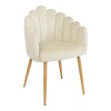 Briella armchair pakoworld off-white velvet and metal legs in a natural shade 60x56x84cm