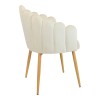 Briella armchair pakoworld off-white velvet and metal legs in a natural shade 60x56x84cm