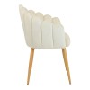Briella armchair pakoworld off-white velvet and metal legs in a natural shade 60x56x84cm