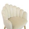 Briella armchair pakoworld off-white velvet and metal legs in a natural shade 60x56x84cm