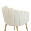 Briella armchair pakoworld off-white velvet and metal legs in a natural shade 60x56x84cm