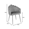 Briella armchair pakoworld off-white velvet and metal legs in a natural shade 60x56x84cm