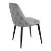 Καρέκλα Zedna pakoworld γκρι βελούδο με μαύρα μεταλλικά πόδια 51x58x84εκ