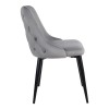 Καρέκλα Zedna pakoworld γκρι βελούδο με μαύρα μεταλλικά πόδια 51x58x84εκ