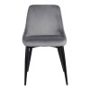 Καρέκλα Zedna pakoworld γκρι βελούδο με μαύρα μεταλλικά πόδια 51x58x84εκ