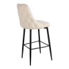 Zedna bar stool pakoworld beige velvet with black metal legs 52x57x111cm