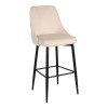 Zedna bar stool pakoworld beige velvet with black metal legs 52x57x111cm