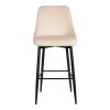 Zedna bar stool pakoworld beige velvet with black metal legs 52x57x111cm