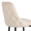 Zedna bar stool pakoworld beige velvet with black metal legs 52x57x111cm