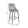 Zedna bar stool pakoworld beige velvet with black metal legs 52x57x111cm