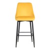 Σκαμπό μπαρ Zedna pakoworld κίτρινο βελούδο με μαύρα μεταλλικά πόδια 52x57x111εκ