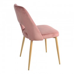 Murde chair pakoworld rotten apple velvet and metal legs in natural color 48.5x61x89cm Murde chair pakoworld rotten apple velvet and metal legs in natural color 48.5x61x89cm
