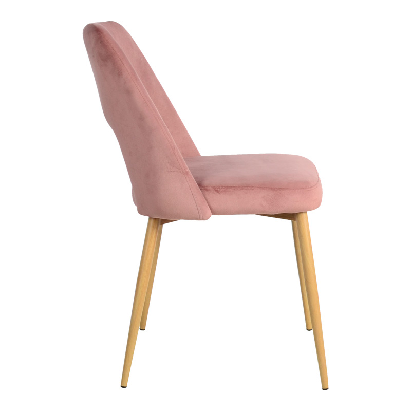 Murde chair pakoworld rotten apple velvet and metal legs in natural color 48.5x61x89cm Murde chair pakoworld rotten apple velvet and metal legs in natural color 48.5x61x89cm