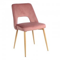 Murde chair pakoworld rotten apple velvet and metal legs in natural color 48.5x61x89cm Murde chair pakoworld rotten apple velvet and metal legs in natural color 48.5x61x89cm