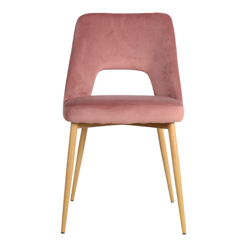 Murde chair pakoworld rotten apple velvet and metal legs in natural color 48.5x61x89cm Murde chair pakoworld rotten apple velvet and metal legs in natural color 48.5x61x89cm