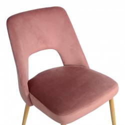 Murde chair pakoworld rotten apple velvet and metal legs in natural color 48.5x61x89cm Murde chair pakoworld rotten apple velvet and metal legs in natural color 48.5x61x89cm