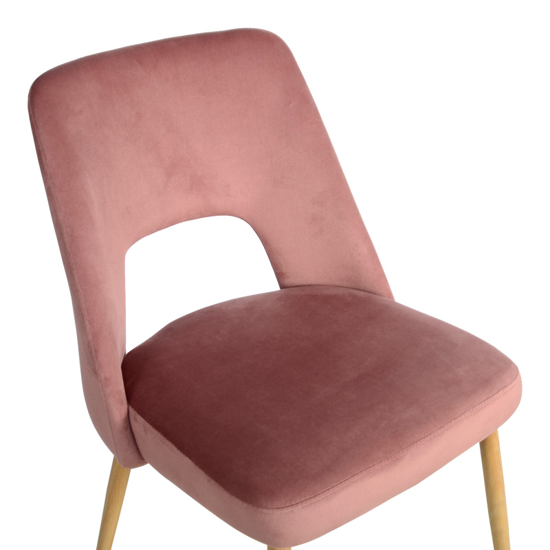 Murde chair pakoworld rotten apple velvet and metal legs in natural color 48.5x61x89cm Murde chair pakoworld rotten apple velvet and metal legs in natural color 48.5x61x89cm