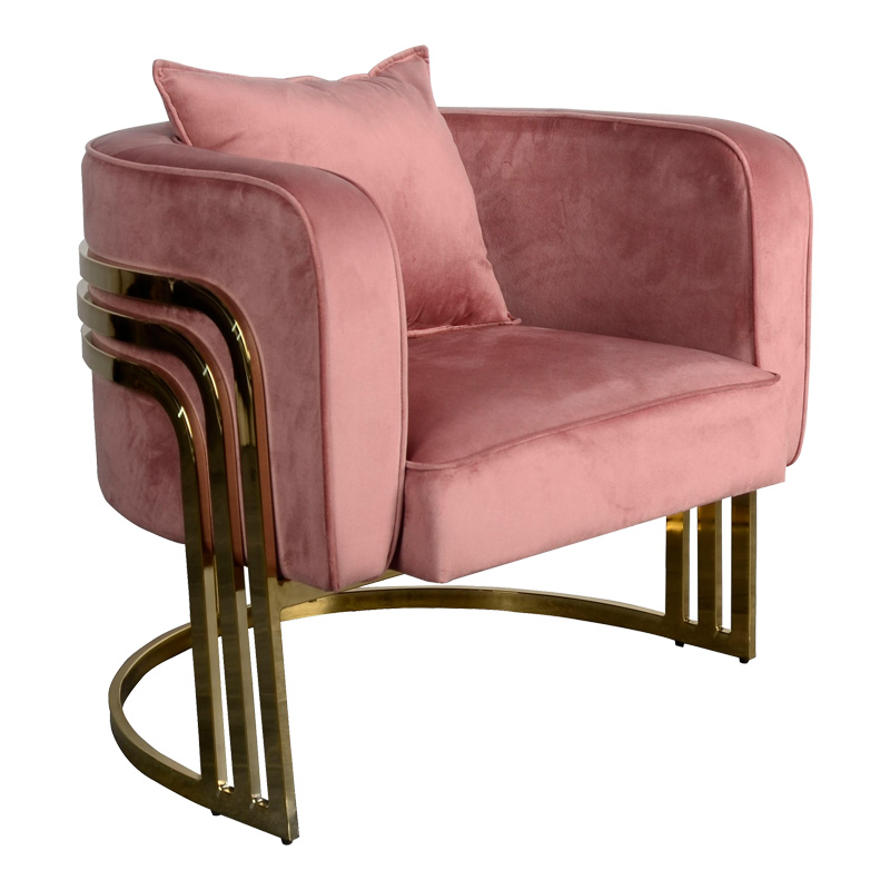 Roblu pakoworld armchair gold metal and velvet in rotten apple 72x77.4x70cm