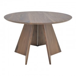Bibble table pakoworld mdf in walnut shade D120x76cm Bibble table pakoworld mdf in walnut shade D120x76cm