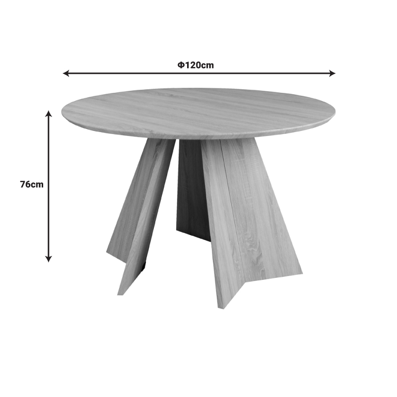 Bibble table pakoworld mdf in walnut shade D120x76cm Bibble table pakoworld mdf in walnut shade D120x76cm