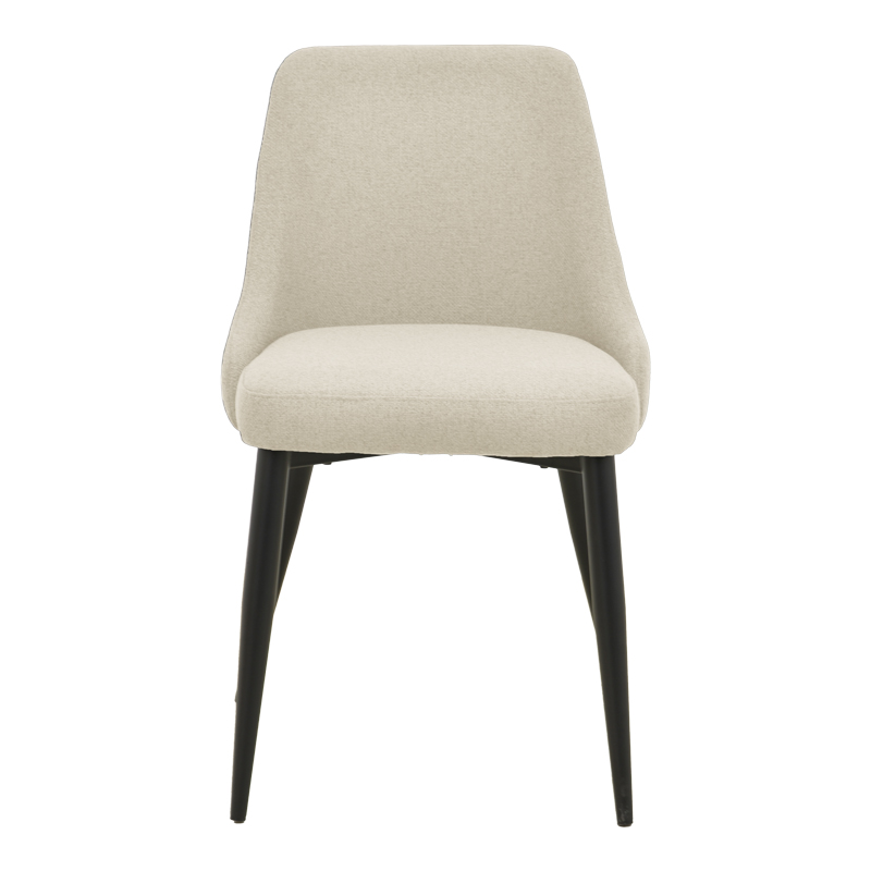 Καρέκλα Zedna pakoworld μπεζ ύφασμα με μαύρα μεταλλικά πόδια 51x58x84εκ