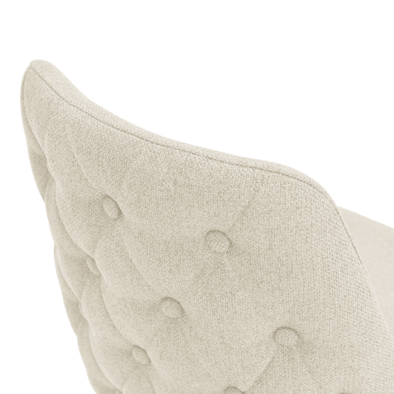 Καρέκλα Zedna pakoworld μπεζ ύφασμα με μαύρα μεταλλικά πόδια 51x58x84εκ