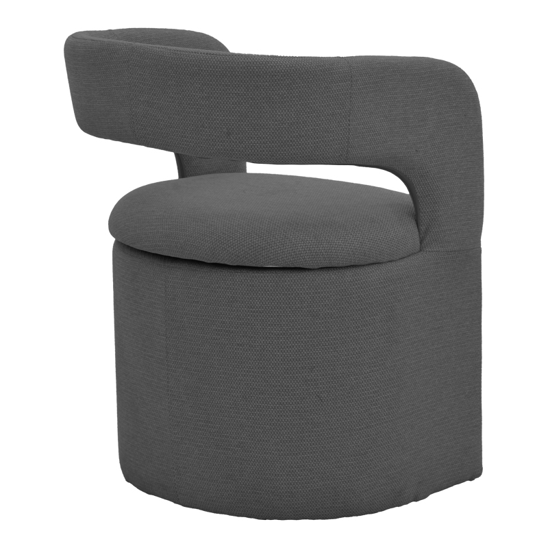 Πολυθρόνα Cocon pakoworld ύφασμα ανθρακί 58x58x80εκ