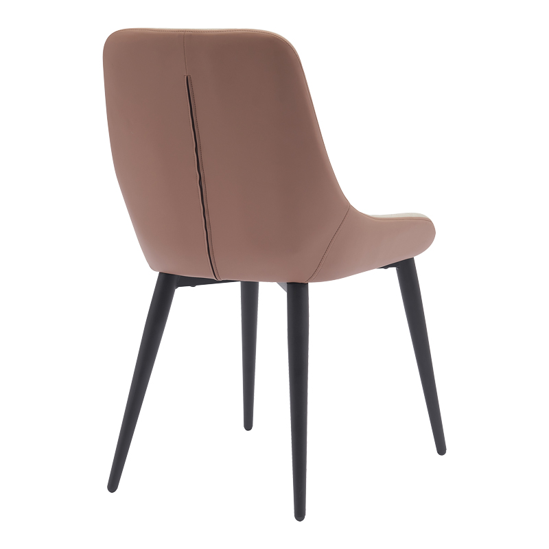 Chair Komme pakoworld beige-brown pu with black metal leg 49x57x84cm Chair Komme pakoworld beige-brown pu with black metal leg 49x57x84cm