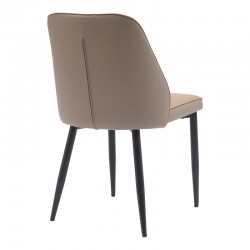Chair Onyer pakoworld brown-grey pu with black metal leg 48x60x83cm Chair Onyer pakoworld brown-grey pu with black metal leg 48x60x83cm