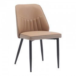 Chair Onyer pakoworld brown-grey pu with black metal leg 48x60x83cm Chair Onyer pakoworld brown-grey pu with black metal leg 48x60x83cm