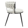 Chair Alkia pakoworld in cream velvet with black metal leg 60x57x68cm