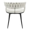 Chair Alkia pakoworld in cream velvet with black metal leg 60x57x68cm